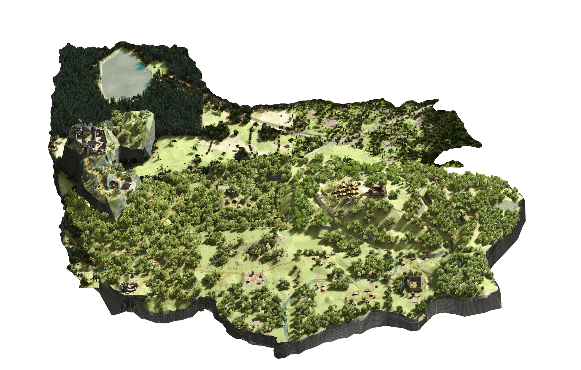 The whole map by day, seen from above