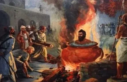 Boiling to death was usually reserved for poisoners, coin forgers and counterfeiters. It involved being flung into a cauldron of boiling water or oil and the accused would slowly scald to death.