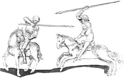 Defending to the side against charging opponent.​