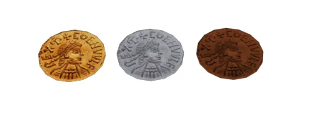 [[Currency]] in the form of Gold, Silver and Bronze.
