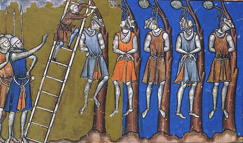 One of the most well known forms of execution, traditional hanging was still very commonplace in the Middle Ages. Someone could be hung for various different reasons, from the petty thief to an esteemed Nobleman. When hung with a trap door the neck would break allowing for a quick death but simply being hung could take minutes (sometimes longer) to die.