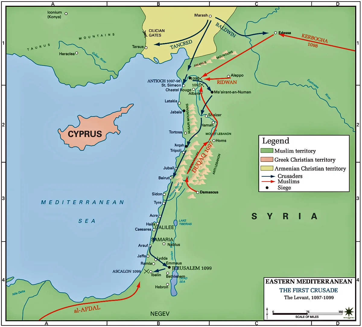 Map of The First Crusade.