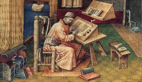 A scribe doing his work.