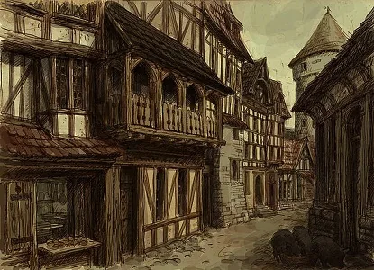 A street in a town.