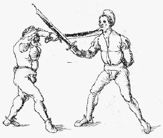 Evading a downwards cut, then striking.​