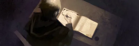 Student of nobility being taught literature.
