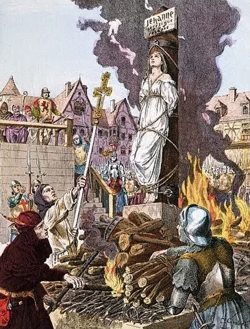 To be "burned at the stake" was a common type of execution and was often given to people believed to be heretics or witches. Strapped onto a wooden stake and surrounded by branches, these were then lit and would slowly burn alive.